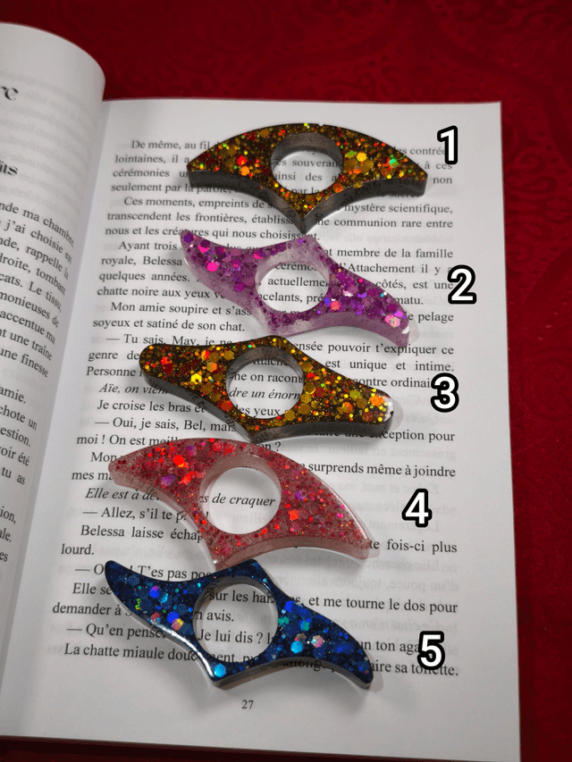 Bagues de lecture pailletées